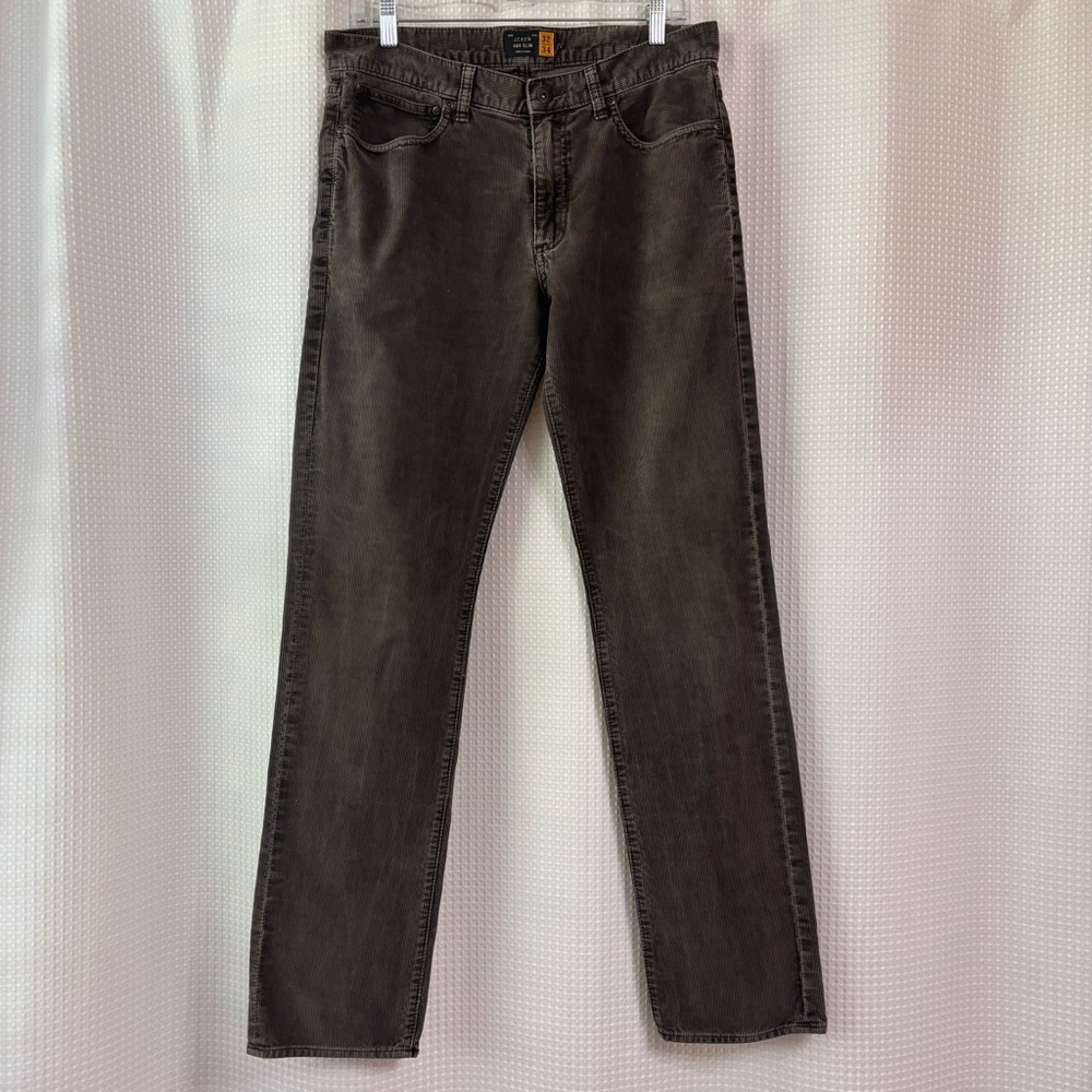J. crew Men's 484 Slim Charcoal Gray Corduroy Pants 32W 34L